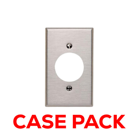 10 Pack Leviton 84020-40 1-Gang Locking 1.60 Inch Dia. Device Receptacle Wallplate, Standard Size, Device Mount, Stainless Steel