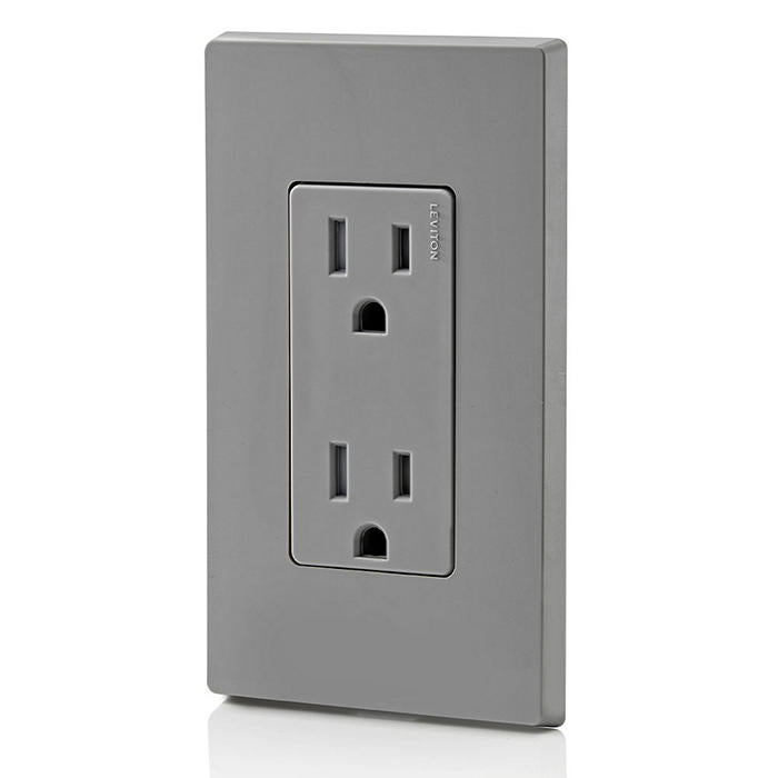 Leviton T5325-GY 15 Amp Decora Tamper-Resistant Duplex Outlet/Receptacle