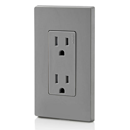 Leviton T5325-GY 15 Amp Decora Tamper-Resistant Duplex Outlet/Receptacle