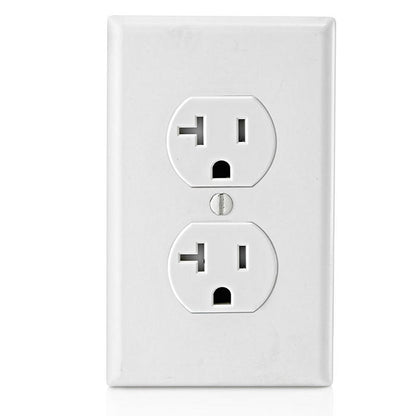 Leviton T5820-W 20 Amp Duplex Tamper-Resistant Outlet/Receptacle, Grounding
