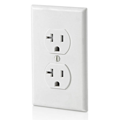 Leviton T5820-W 20 Amp Duplex Tamper-Resistant Outlet/Receptacle, Grounding