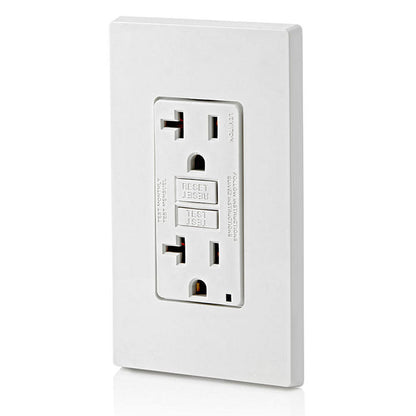 Leviton GFNT2-W 20 Amp, Self Test, Non Tamper-Resistant GFCI Outlet with LED Indicator Light