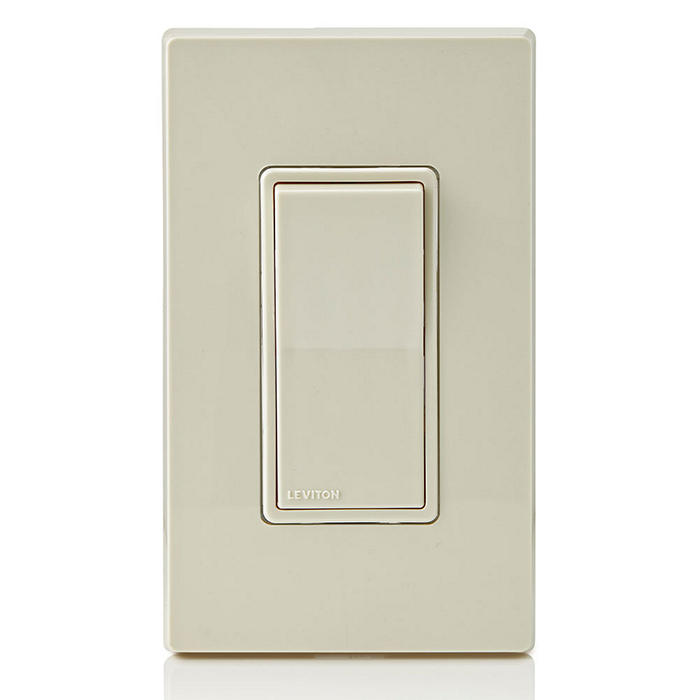 Leviton 5601-P2T 15 Amp Decora Single-Pole Switch, Self-Grounding