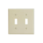 Leviton 86009 2-Gang Toggle Switch Wallplate, Standard Size, Thermoset, Ivory